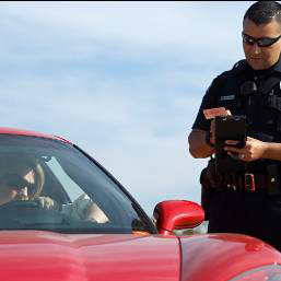 Woman receiving a speeding ticket in Rockland County NY