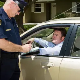 man getting pulled over for a moving violation in Rockland County